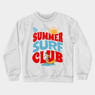 The Summer Surf Club Wavy Text Vintage Retro Ocean Crewneck Sweatshirt